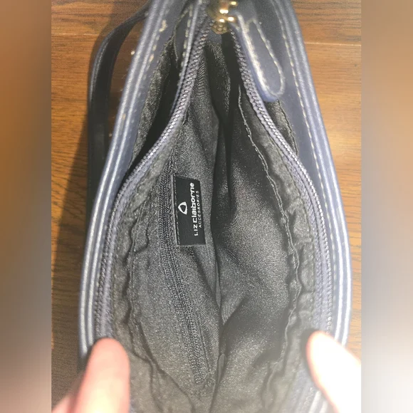 Vintage 90s Liz Claiborne Small Blue Leather Shoulder Bag Purse RARE FIND-EUC - Picture 9 of 11